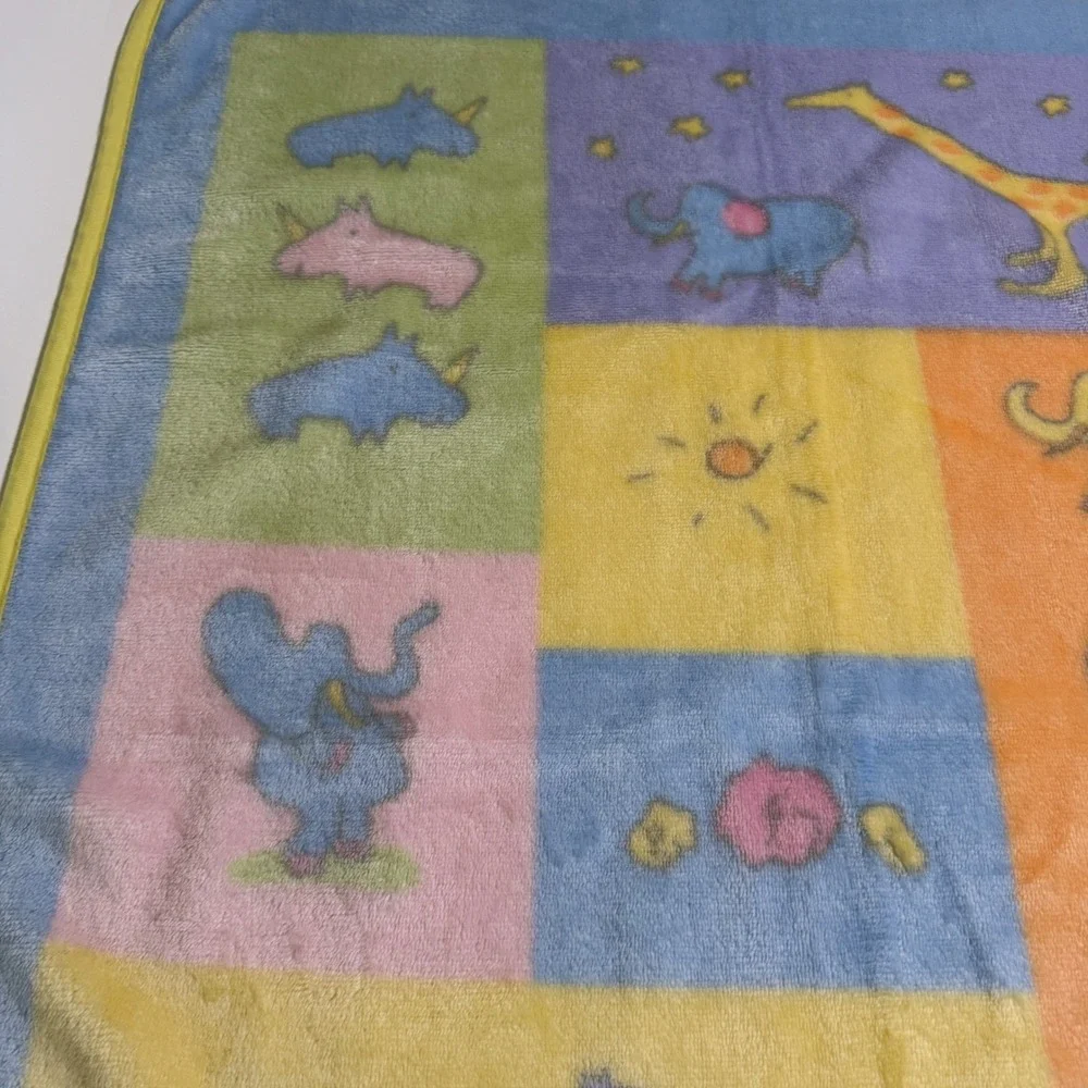 Carter's John Lennon Real Love Baby animal soft fleece blanket Multicolor VTG